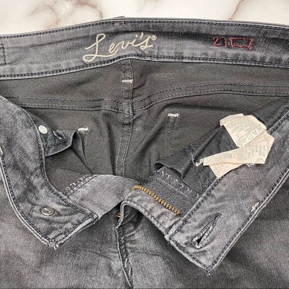 LEVI’S Mid-Rise Black Denim Skinny Jeans with Ankle Zippers - Size 27 - Picture 6 of 11